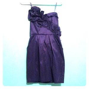 Navy Blue Strapless Dress